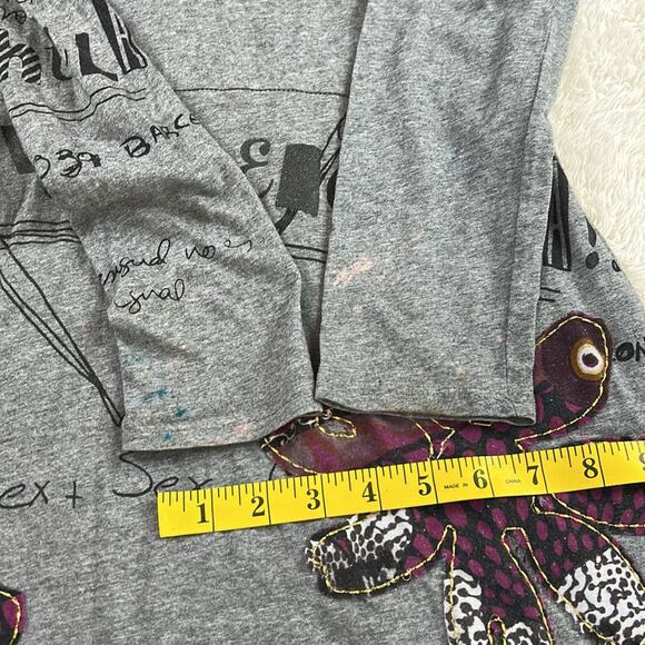 Desigual long sleeved cowl neck graphic print  fit and flare dress, size Med - L - Picture 11 of 11